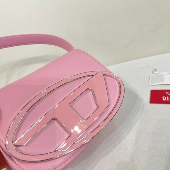 Diesel Pink Simple Brand Logo Shoulder Bag - Picture 6 of 9
